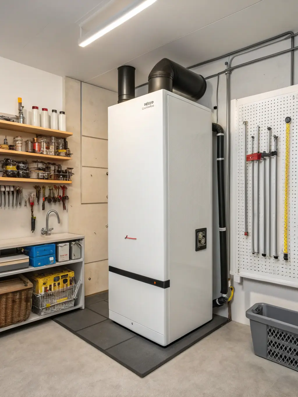 A modern gas boiler installed in a residential setting, highlighting TERMAG's expertise in efficient heating solutions.